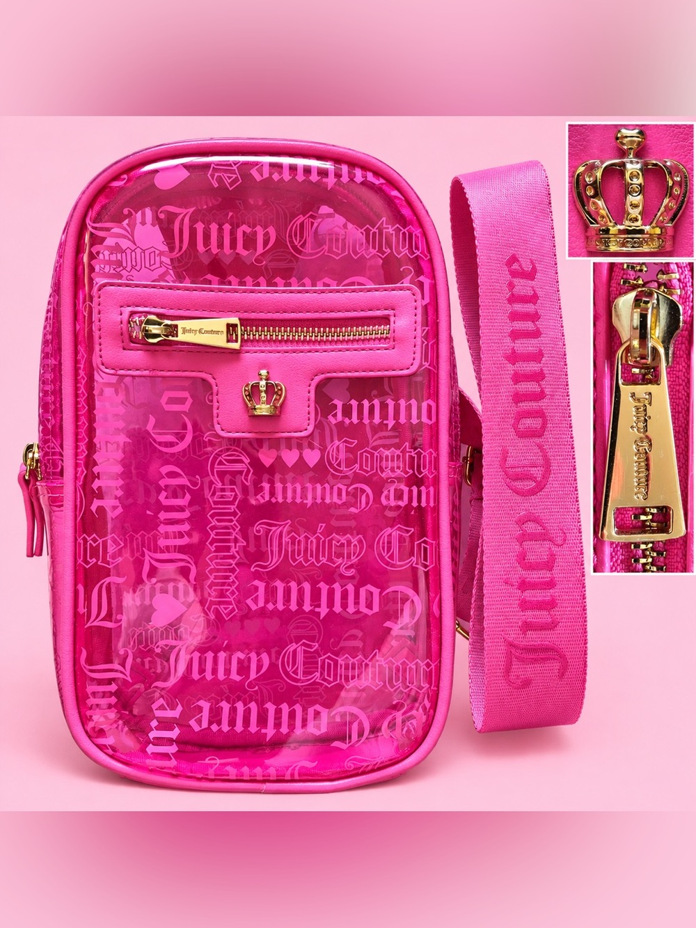 Juicy Couture Hot Pink Clear Mini Backpack